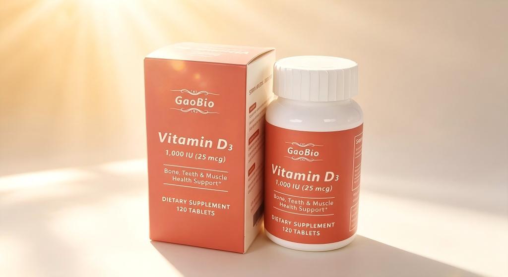 Vitamin D3 supplement bottle